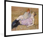 Fotolijst incl. Poster - The Sofa - Schilderij van Henri de Toulouse-Lautrec - 80x60 cm - Posterlijst