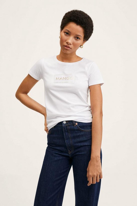Mango T-shirt Gestreept Katoenen T Shirt 27001295 01 Dames Maat - XS |  bol.com