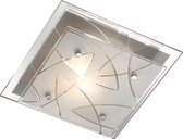 ASARI ceiling lamp E27 1x60W Chroom + Wit glas