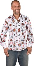 Magic Design Verkleedblouse Playing Cards Polyester Wit Maat M