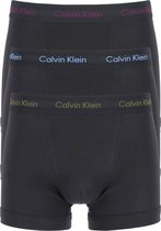 Calvin Klein trunks (3-pack) - heren boxers normale lengte - zwart met zwarte tailleband -  Maat: M