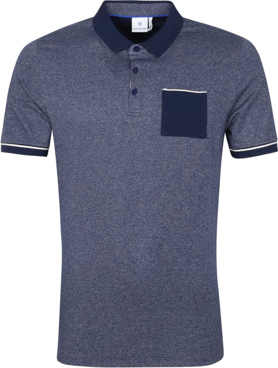 Blue Industry - Polo M25 Melange Donkerblauw - Modern-fit - Heren Poloshirt Maat L