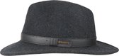 Hatland - Wollen hoed voor heren - Verbank - Antraciet - maat XL (61CM)