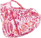 Coolibar - UV-werend gezichtsmasker voor kinderen - Blackburn - Koraal Multi Paisley - maat XS/S (4-6yrs)