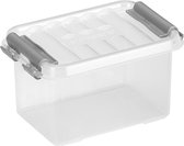 Sunware - Q-line opbergbox 0,4L transparant metaal - 11,8 x 7,7 x 6,2 cm