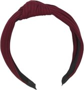 Diadeem - haarband van stof met knoop - wafelstof - kinderen/meisjes/dames – zand/beige