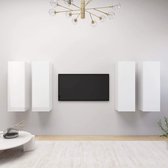 vidaXL Tv-meubelen 4 st 30.5x30x90 cm spaanplaat hoogglans wit