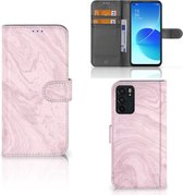 GSM Hoesje OPPO Reno6 5G Flip Case Marble Pink