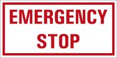 Emergency stop tekststicker 300 x 150 mm