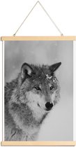 JUNIQE - Posterhanger The Wolf -40x60 /Grijs