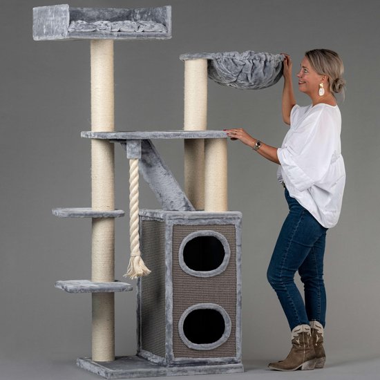 Krabpaal Voor Grote Katten Cat Penthouse Lichtgrijs Grijs van RHRQuality