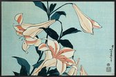 JUNIQE - Poster in kunststof lijst Hokusai - Trumpet Lilies -20x30