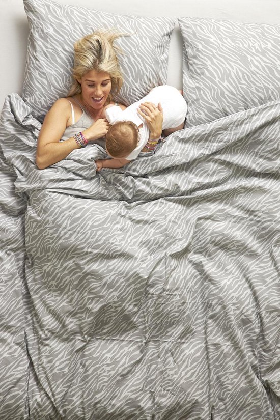 Meyco Home Meyco de dekbedovertrek + taies d'oreiller Zebra - 200x200 / 220 cm - gris