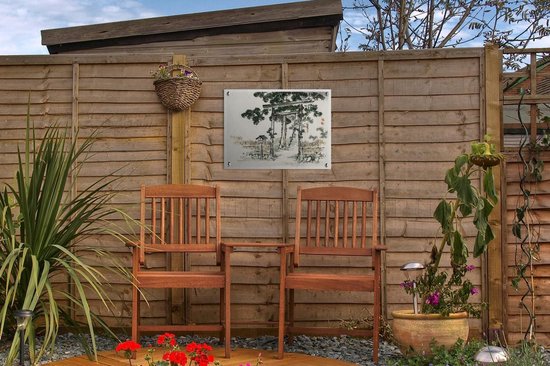 Décoration de Jardin Portail de sanctuaire - Kono Bairei - 40x30 cm - Toile de jardin