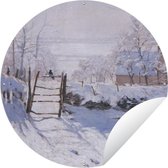 Tuincirkel De ekster - Claude Monet - 120x120 cm - Ronde Tuinposter - Buiten XXL / Groot formaat!