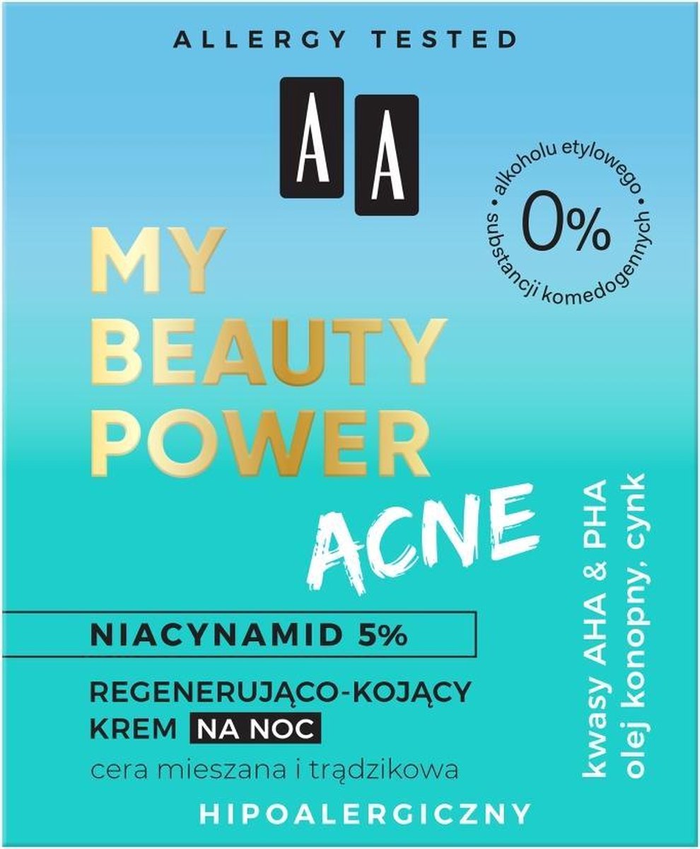 My Beauty Power Acne regenererende en verzachtende nachtcrème 50ml