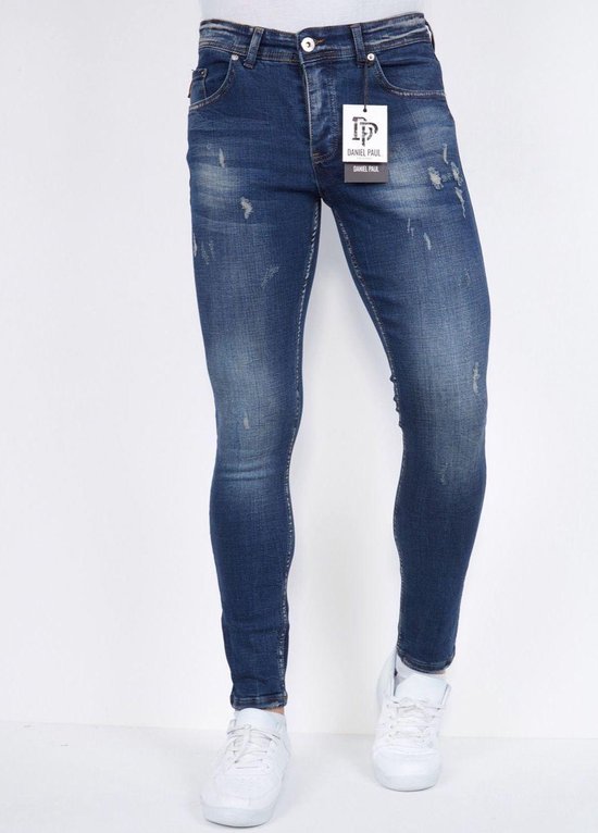 Mannen Broek met Scheuren Slim Fit - DP/S-28 -Blauw | bol.com