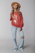 Colourful Rebel Muse Glitter Trui  Roze Dames - Loose Fit - Katoen - M