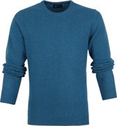 Suitable - Lamswol Trui O-Hals Petrol Blauw - Heren - XL - Regular-fit - Mannen trui van Wol