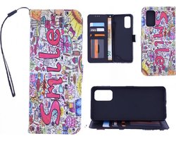 Bookcase Geschikt voor: Motorola G10 / G20 / G30 hoesje met print - Smile Graffiti