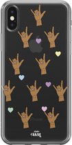 iPhone X/XS Case - Rock Hands Dark - xoxo Wildhearts Transparant Case