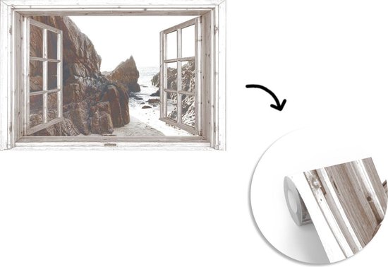 Papier peint - Papier peint photo murale Transparente - Plage - Mer - Largeur 525 cm x hauteur 350 cm