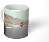 Mok - Koffiemok - Prachtige motoren rijdend op de weg - Mokken - 350 ML - Beker - Koffiemokken - Theemok