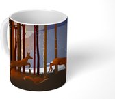 Mok - dieren die vluchten voor een bosbrand - 350 ML - Beker