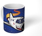 Mok - een ruimte reizende space shuttle - 350 ML - Beker - Uitdeelcadeautjes