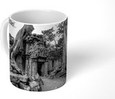 Mok - Begroeide Ta Prohm tempel - zwart wit - 350 ML - Beker