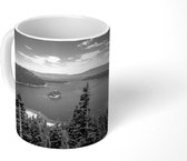 Mok - Lake Tahoe van bovenaf - zwart wit - 350 ML - Beker
