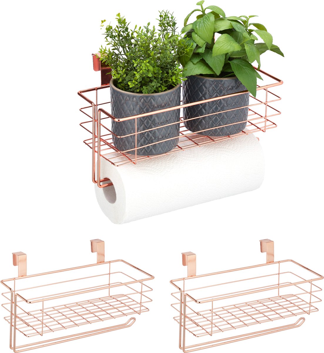 3x hangmand metaal - draadmand - kastdeur - opbergmandje - kastmand - organizer