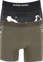 Björn Borg boxershorts Core (3-pack) - heren boxers normale lengte - army - print en zwart -  Maat: XXL