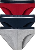 SCHIESSER 95/5 rioslips (3-pack) - grijs - blauw en rood - Maat: M