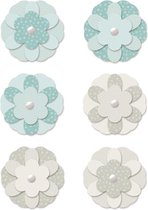 Winter frost x6 crochet flower brads