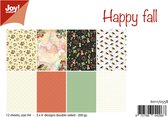 Joy! Crafts Papierset - Happy Fall 12 vel - 3x4 designs dubbelzijdig 200gr