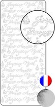 Vaessen Creative Sticker - 10x23cm - 10st - zilver diverse Franse teksten