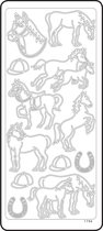 Vaessen Creative Sticker - 10x23cm - 10st - zilver paarden