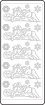 Vaessen Creative Sticker - 10x23cm - 10st - zilver div. kerst