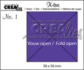 Crealies X-tra snijmal - no.1 Vouw open 4 delen