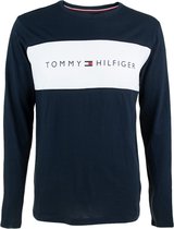 Tommy Hilfiger flag logo O-hals long sleeve blauw - M