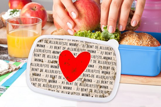 Lunch box Blauw - Lunch box - Boîte à pain - You are the sweetest mama - Maman - Dictons - Citations - 18x12x6 cm - Enfants - Garçon