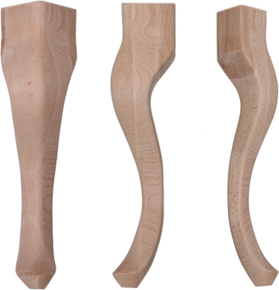 Landelijke beuken salontafelpoot Queen Ann 425x110mm - set á 4 st.