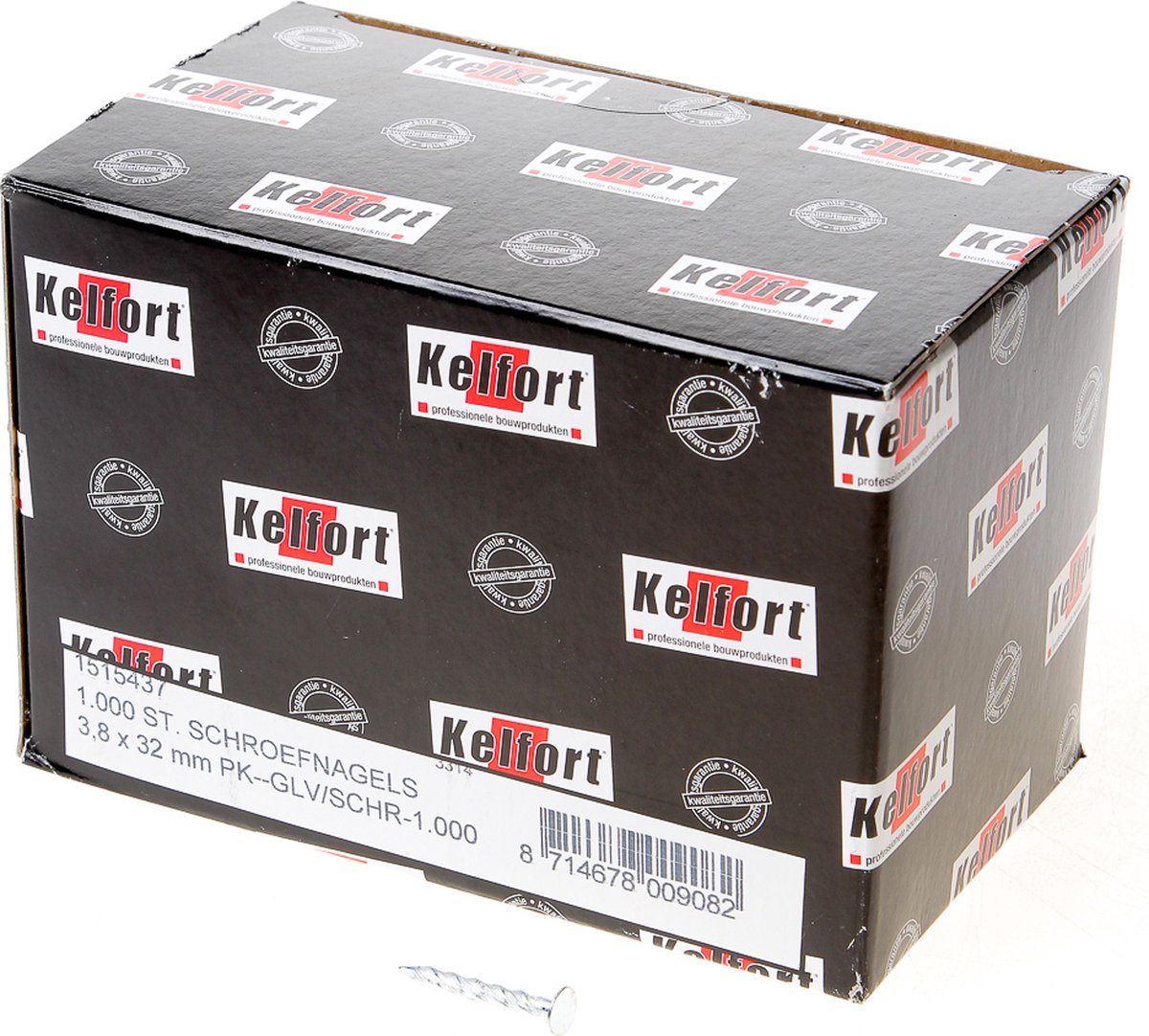 Kelfort schroefnagel gedraaid met platte gladeeldraade kop verzinkt 3.8 x 32mm