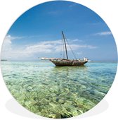 Bateau à voile abandonné Assiette en plastique cercle mural ⌀ 150 cm XXL / Groot format!