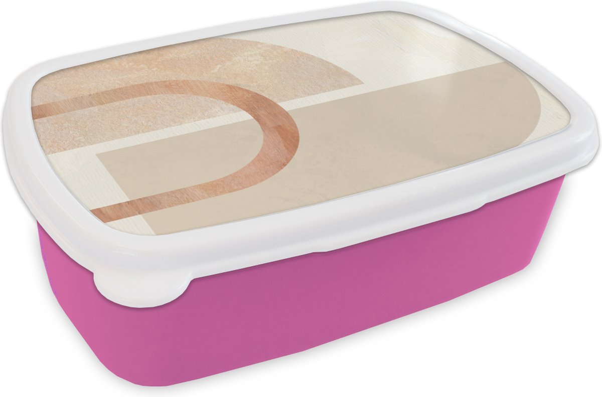 Broodtrommel Roze - Lunchbox - Brooddoos - Marmer - Roze - Abstract - 18x12x6 cm - Kinderen - Meisje