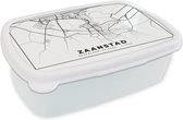 Lunchbox Wit - Lunchbox - Breadbox - Carte - Zaanstad - Zwart - Wit - 18x12x6 cm - Adultes