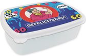 Broodtrommel Wit - Lunchbox - Brooddoos - Verjaardag - 60 Jaar - Jubileum - 18x12x6 cm - Volwassenen