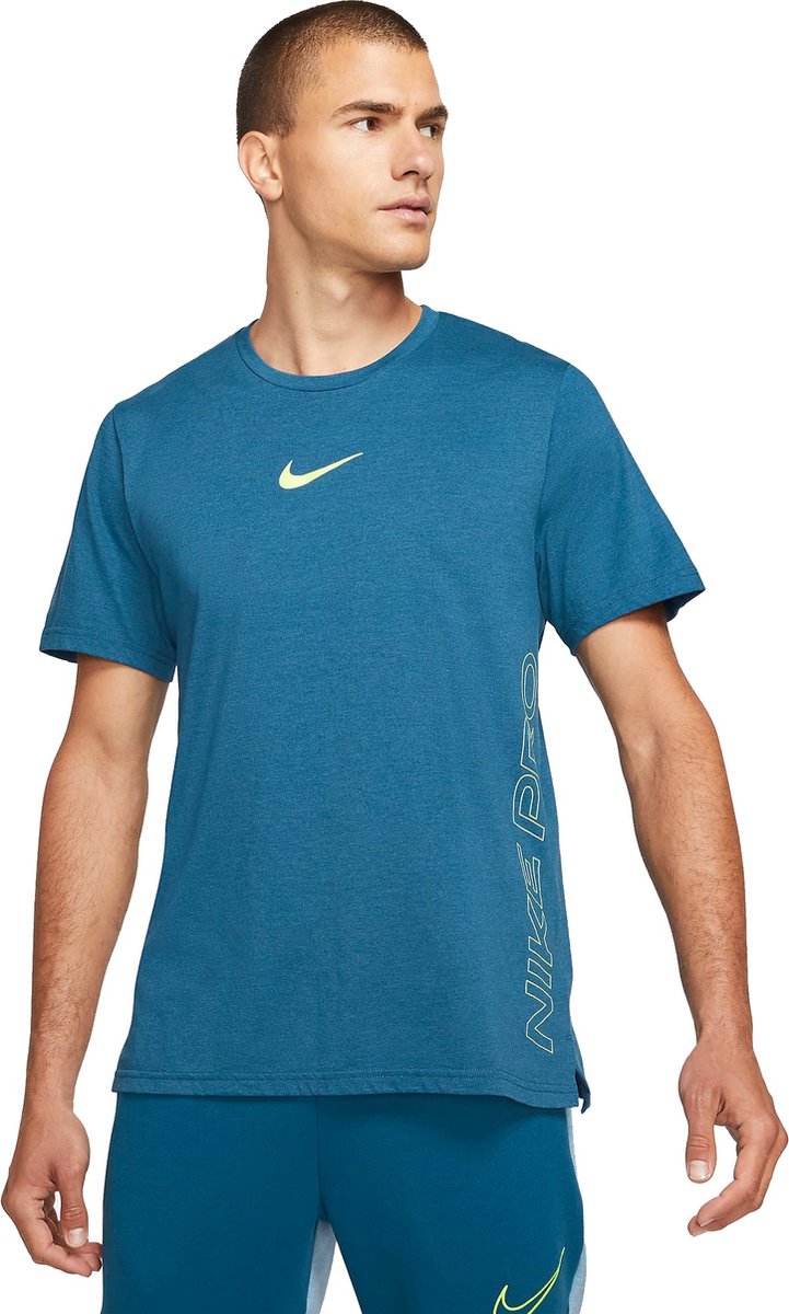 Nike Pro Dri-FIT Burnout Shirt Heren Blauw
