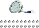 ECD Germany 20er Pack LED inbouwspots 9W 230V - Ronde Ø13,5cm - 621 Lumen Warm wit 3000K - 30° draaibaar - IP44 - plafondverlichting inbouwspots